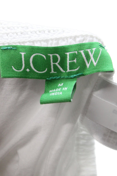 J Crew Womens Wrap Midi Cotton Skirt White Tie Waist Beach Size M