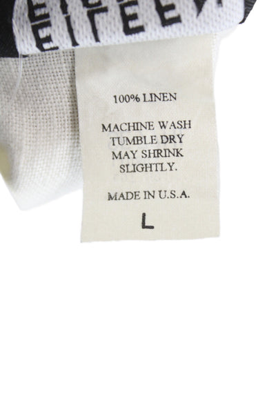 Eileen Fisher Women Shirt Dress Ivory Linen Sleeveless Knee Length Size L