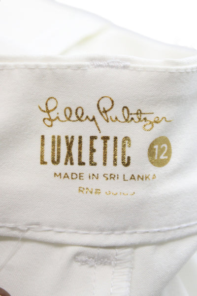 Lily Pulitzer Womens White Solid Casual Pants Size 12