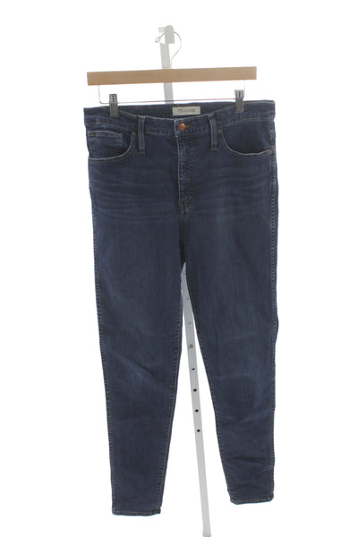 Madewell Womens Skinny Jeans Blue Mid Rise Button Cotton Size 31