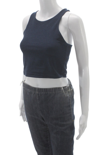 Beyond Yoga Womens Blue Athleisure Tank Top Sleeveless Round Neck Size M