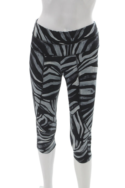 Varley Womens Black Animal Print Capri Leggings Size S