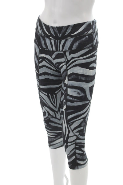 Varley Womens Black Animal Print Capri Leggings Size S