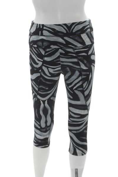 Varley Womens Black Animal Print Capri Leggings Size S