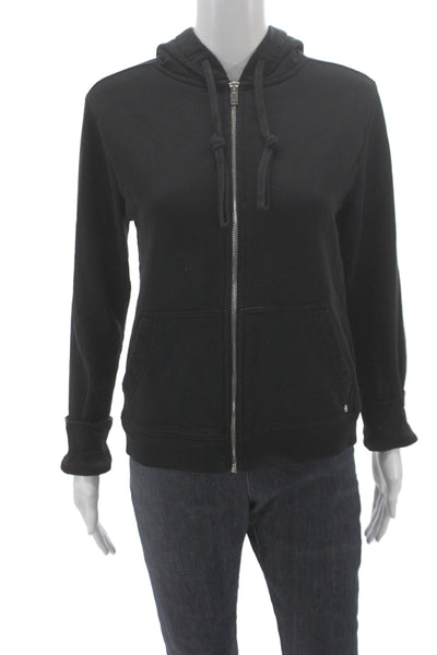 Zadig & Voltaire Womens Full Zip Hoodie Black Graphic Cotton Rock Size S