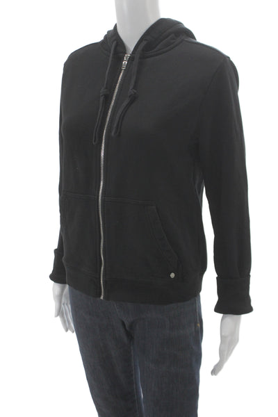 Zadig & Voltaire Womens Full Zip Hoodie Black Graphic Cotton Rock Size S