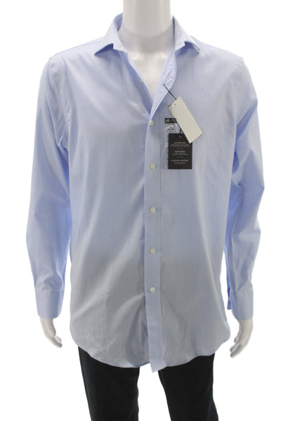 Lauren Ralph Lauren Mens Collared Long Sleeve Button-Down Shirt Blue Size 34/35