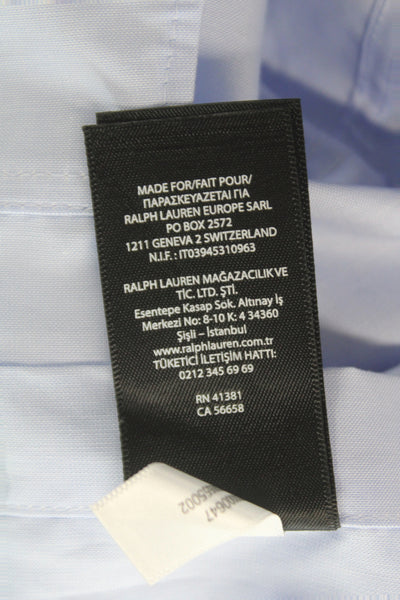 Lauren Ralph Lauren Mens Collared Long Sleeve Button-Down Shirt Blue Size 34/35