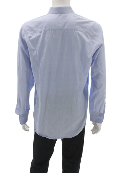 GF Ferre MEns Striped Collared Long Sleeve Button-Down Shirt Blue Size 42