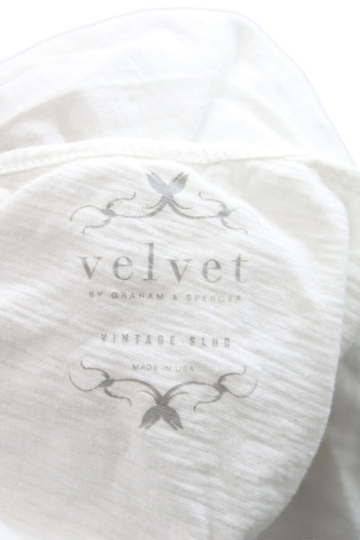 Velvet Womens Mini Linen Sleeveless Dress White Round Neck Size M