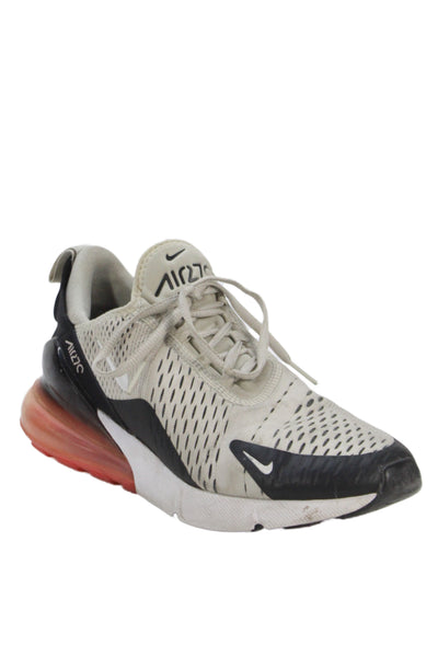 Nike Air Max 270 Womens Leather Running Sneakers Beige Black Pink Size 9.5