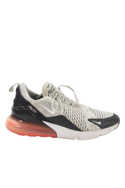 Nike Air Max 270 Womens Leather Running Sneakers Beige Black Pink Size 9.5