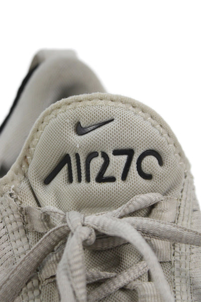 Nike Air Max 270 Womens Leather Running Sneakers Beige Black Pink Size 9.5