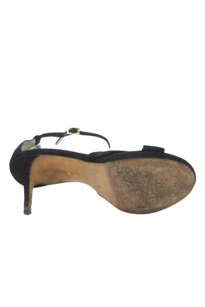 Jimmy Choo Womens Leather Suede Stiletto Pump Heels Black Size 9
