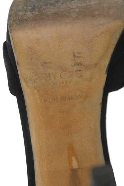 Jimmy Choo Womens Leather Suede Stiletto Pump Heels Black Size 9