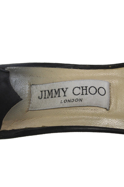 Jimmy Choo Womens Leather Suede Stiletto Pump Heels Black Size 9
