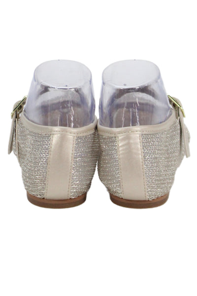 Steve Madden Womens Mesh Textured Metallic Buckled Flats Gold Size 7