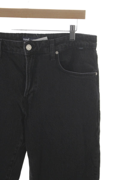 Mavi Mens Tapered Black Jeans Size L