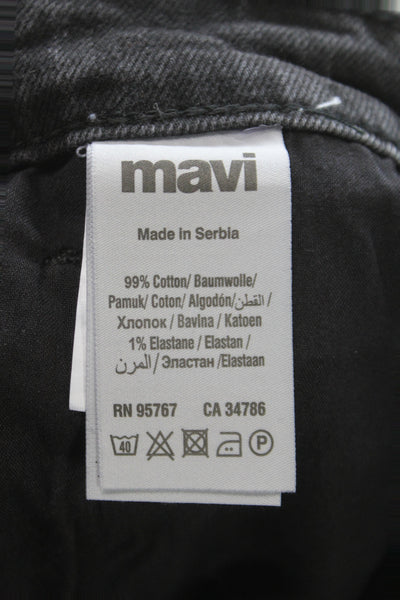 Mavi Mens Tapered Black Jeans Size L