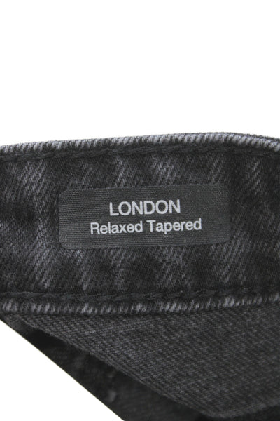 Mavi Mens Tapered Black Jeans Size L