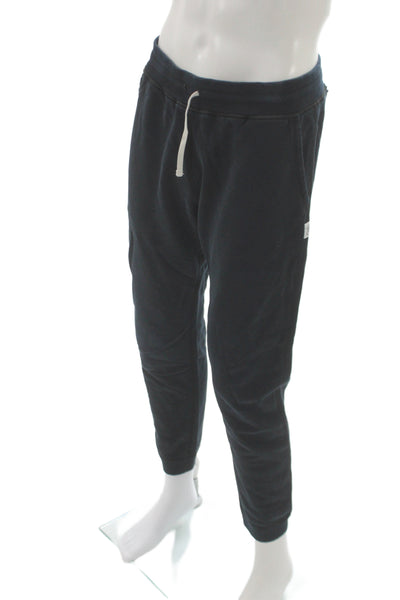 REIGNING CHAMP Mens Black Cotton Sweatpants Drawstring Size M