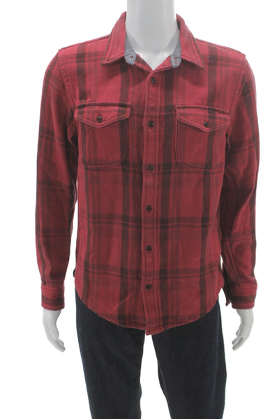 Outerknown Mens Organic Cotton Collared Striped Top Red Size S