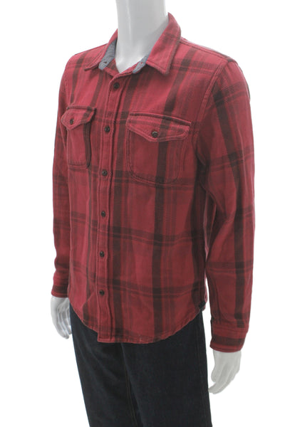Outerknown Mens Organic Cotton Collared Striped Top Red Size S
