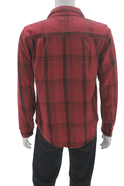Outerknown Mens Organic Cotton Collared Striped Top Red Size S