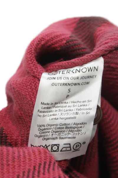 Outerknown Mens Organic Cotton Collared Striped Top Red Size S