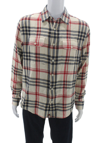 The Normal Brand Mens Cotton Collared Button Front Shirt Multi-color Size M