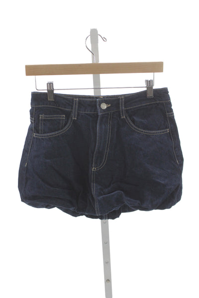 Zara Womens Mini Skirt Blue Cotton Button Casual Size XS