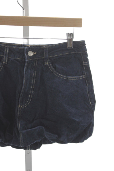 Zara Womens Mini Skirt Blue Cotton Button Casual Size XS