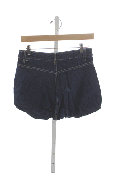 Zara Womens Mini Skirt Blue Cotton Button Casual Size XS