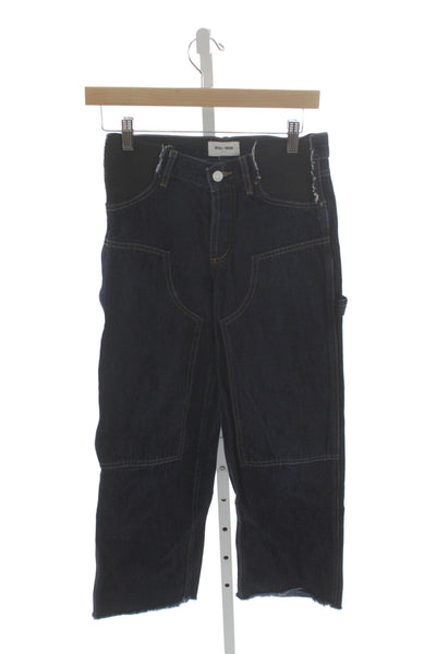 Still Here Unisex Adults Cropped Carpenter Jeans Blue Mid Rise Size 25
