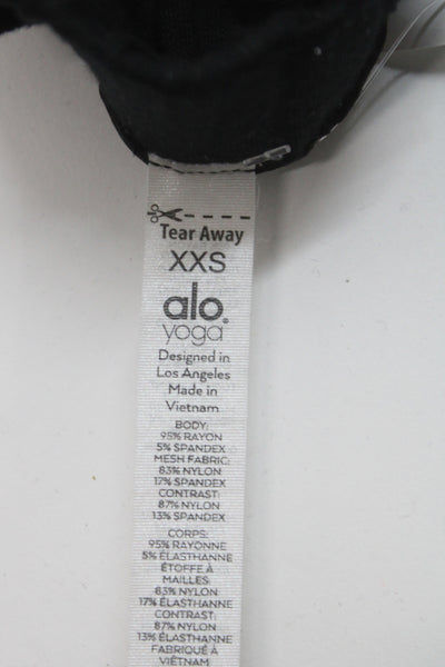 Alo Women Activewear Shorts Black Rayon Athleisure Size 2XS
