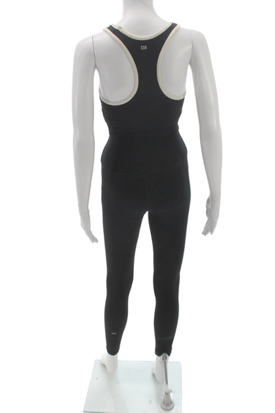Splits59 Womens Cropped Tank Black Scoop Neck Athleisure Nylon Size XS