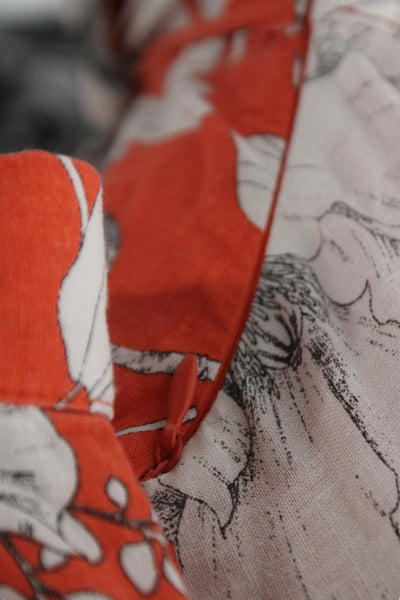 Maeve Anthropologie Women Orange Floral Maxi Dress Midi Size 8