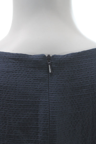 S Max Mara Women Blue Striped Nautical Shift Dress Short Sleeve Size 10