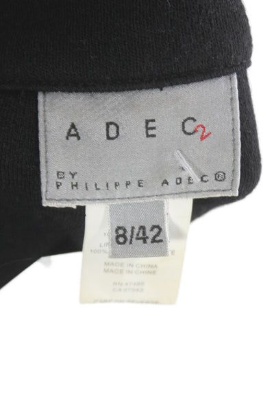 ADEC2 By Phillippe Adec Women Biker Wool Jacket Black Zip Long Sleeve Size 8