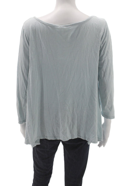 Soft Joie Women Babydoll Pajama Top Blue Scoop Neck 3/4 Sleeve Size S