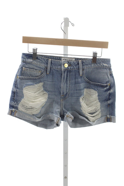 Frame Women Denim Shorts Blue 100% Cotton Size 25
