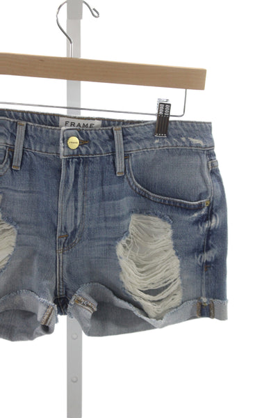 Frame Women Denim Shorts Blue 100% Cotton Size 25