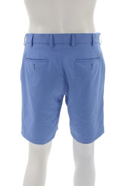 Peter Millar Mens Chino Golf Shorts Blue Recycled Polyester Size 32