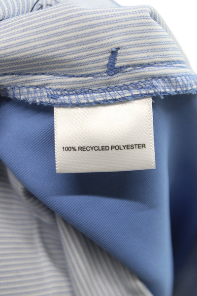 Peter Millar Mens Chino Golf Shorts Blue Recycled Polyester Size 32