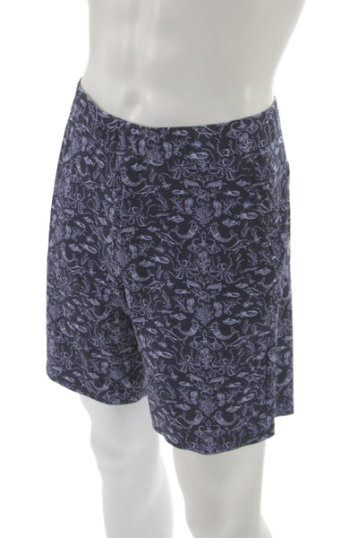 Greyson Mens Blue Marine Life Animal Print Polyamide Shorts Size 32