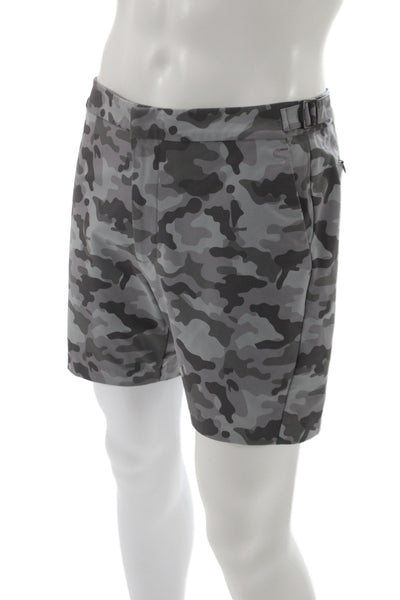 G/Fore Mens Chino Shorts Gray Camo 100% Polyester Button Closure Size 32