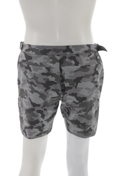 G/Fore Mens Chino Shorts Gray Camo 100% Polyester Button Closure Size 32