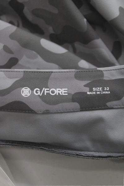 G/Fore Mens Chino Shorts Gray Camo 100% Polyester Button Closure Size 32
