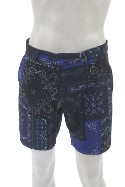 G/Fore Mens Bermuda Paisley Bandana Shorts Blue Polyester Size 32