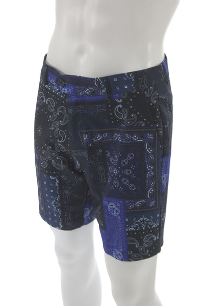 G/Fore Mens Bermuda Paisley Bandana Shorts Blue Polyester Size 32